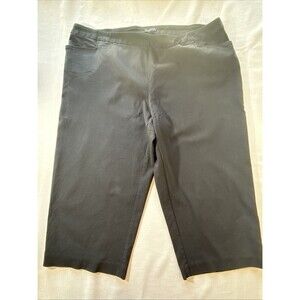 George High Rise Elastic Waist Pullover Casual Capri Pants Black Size 3X(22w-24)
